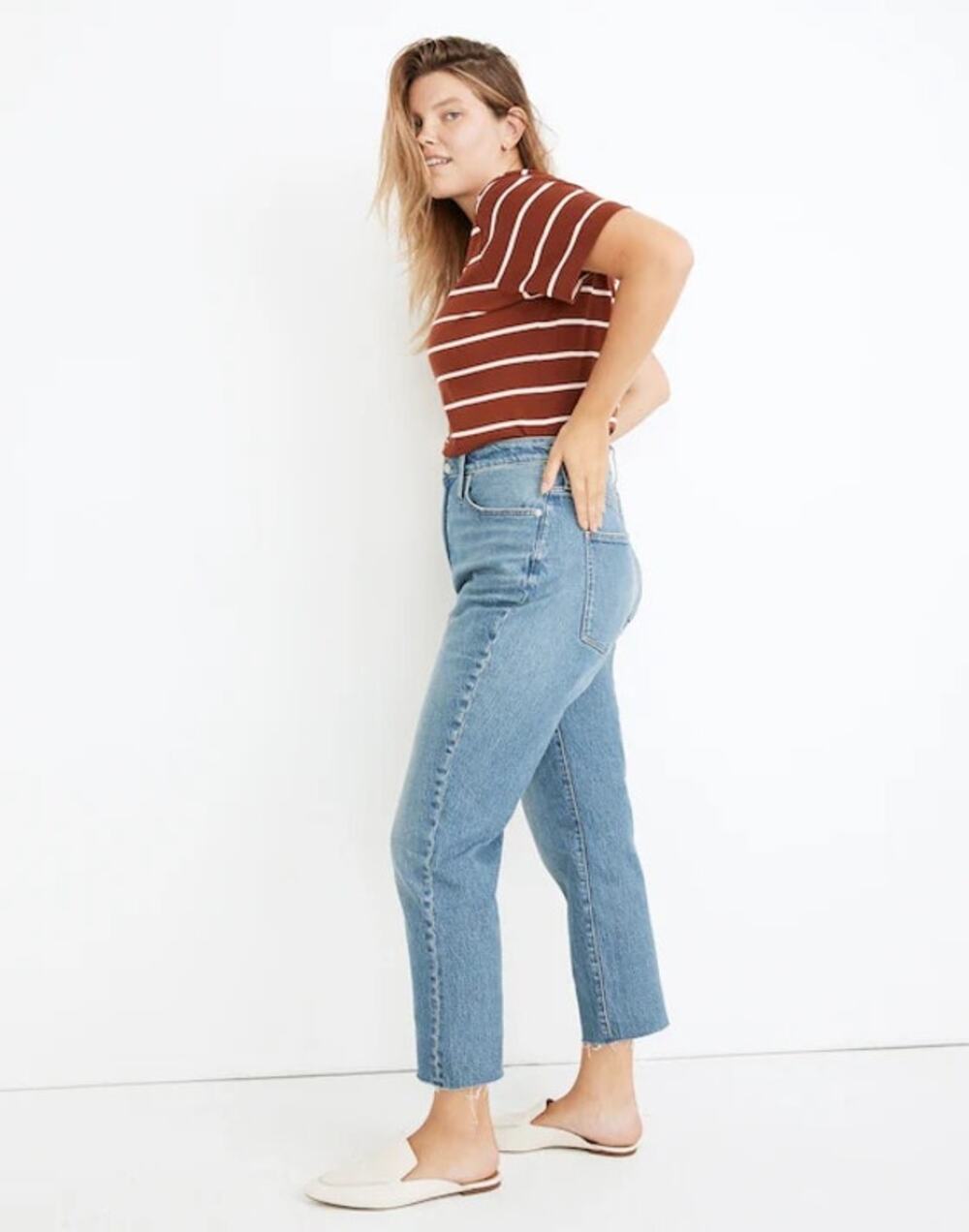Madewell The Perfect Vintage Straight Leg Full Length Denim Blue Jeans Size 31